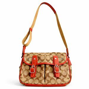 COACH Red Leather Trim Crossbody Bag — Like New 👜✨